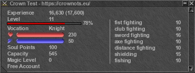 Signature for player Crown Test